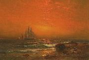 unknow artist Coastal Sunset USA oil painting artist